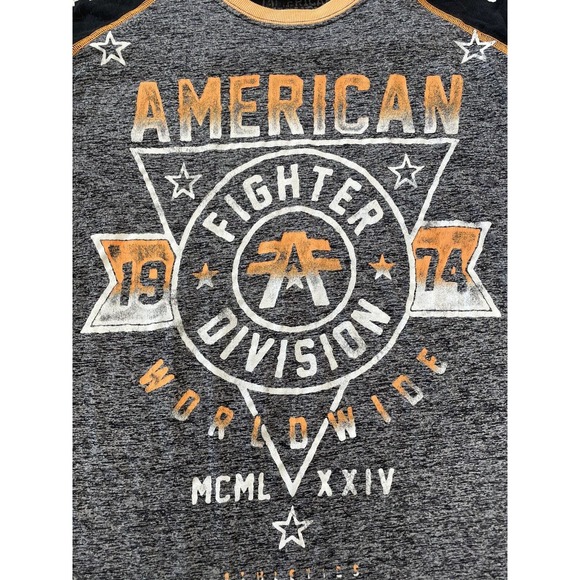 American Fighter Division Shirt Adult Large Gray Short Sleeve Men performance - Picture 2 of 7